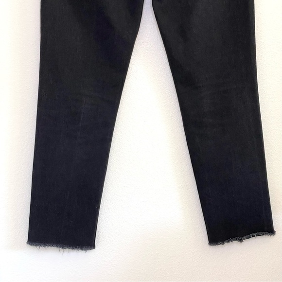 Reformation Julia Cropped Cigarette Frayed High Waist Jean Euphrates 26 - Picture 9 of 16
